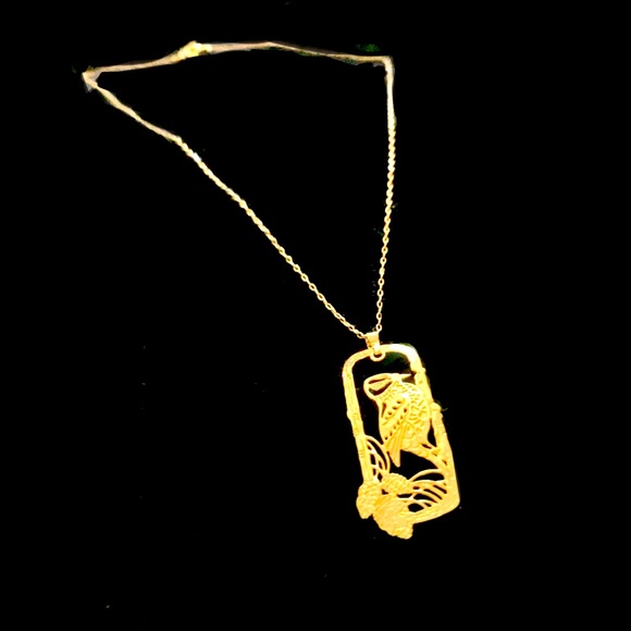 Golden Bird Necklace Pendant - Picture 2 of 5